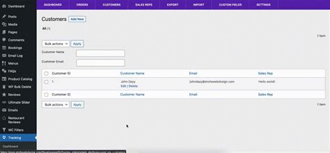 wordpress plugin sales reps and customers